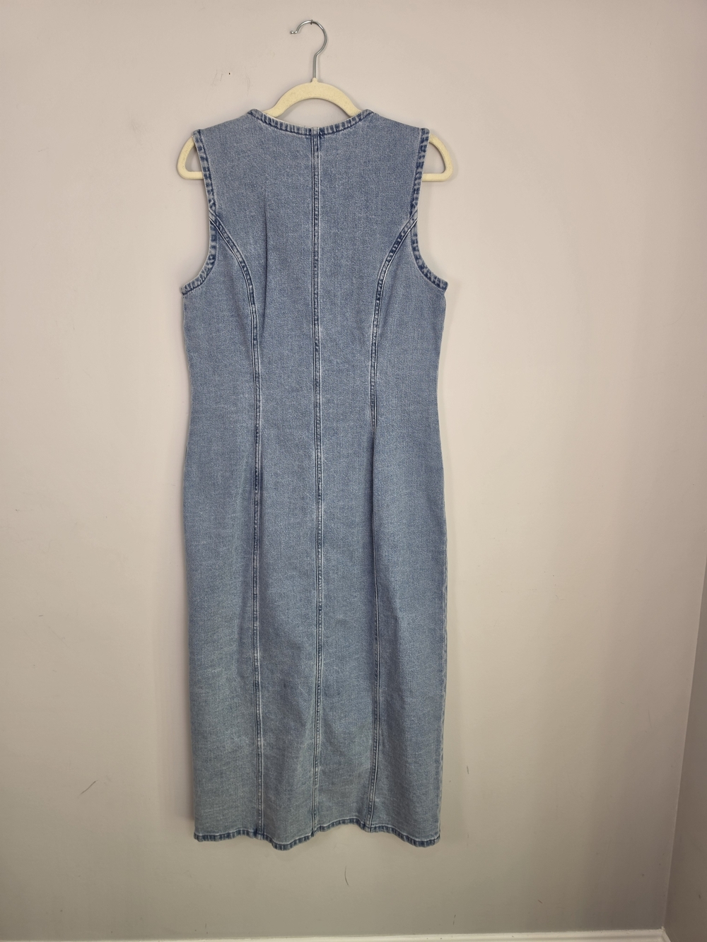 Abercrombie & Fitch The Mara Denim Vest Midi Dress Large Button Front - Picture 5 of 16